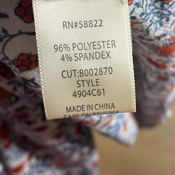 Max Studio Floral Ruffle Sleeve Midi Dress - Blue and orange size Medium - Picture 13 of 15